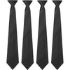 4 Pcs Men's Clip-on Ties Solid Color Men's Tie Pre Tied Clip on Ties for Man Clip on Necktie Button Ties - Black