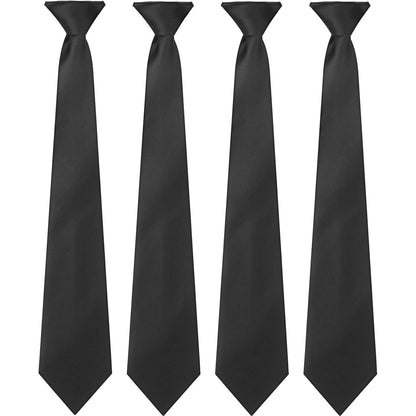 4 Pcs Men's Clip-on Ties Solid Color Men's Tie Pre Tied Clip on Ties for Man Clip on Necktie Button Ties