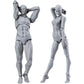 Haniforever Artists Manikin Art Mannequin Figures Supplies Drawing Tools,Small Drawing Figure Model for Sketching,Painting,Action Figures Male+Female Set(Grey)