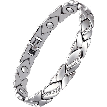 Jecanori Pure Copper Bracelets for Women,Ultra Magnetic Bracelets for Women with 3500 Gauss Magnets,Crystal Valentine's Day Jewelry Gift, Sizing Tool