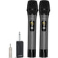 Bietrun Wireless Microphone, Professional UHF Metal Dual Handheld Cordless Dynamic Mic System Set with Rechargeable Receiver, 1/4‘’Output, Plug and Play, Instrument-Wireless-Mics for Karaoke, Wedding