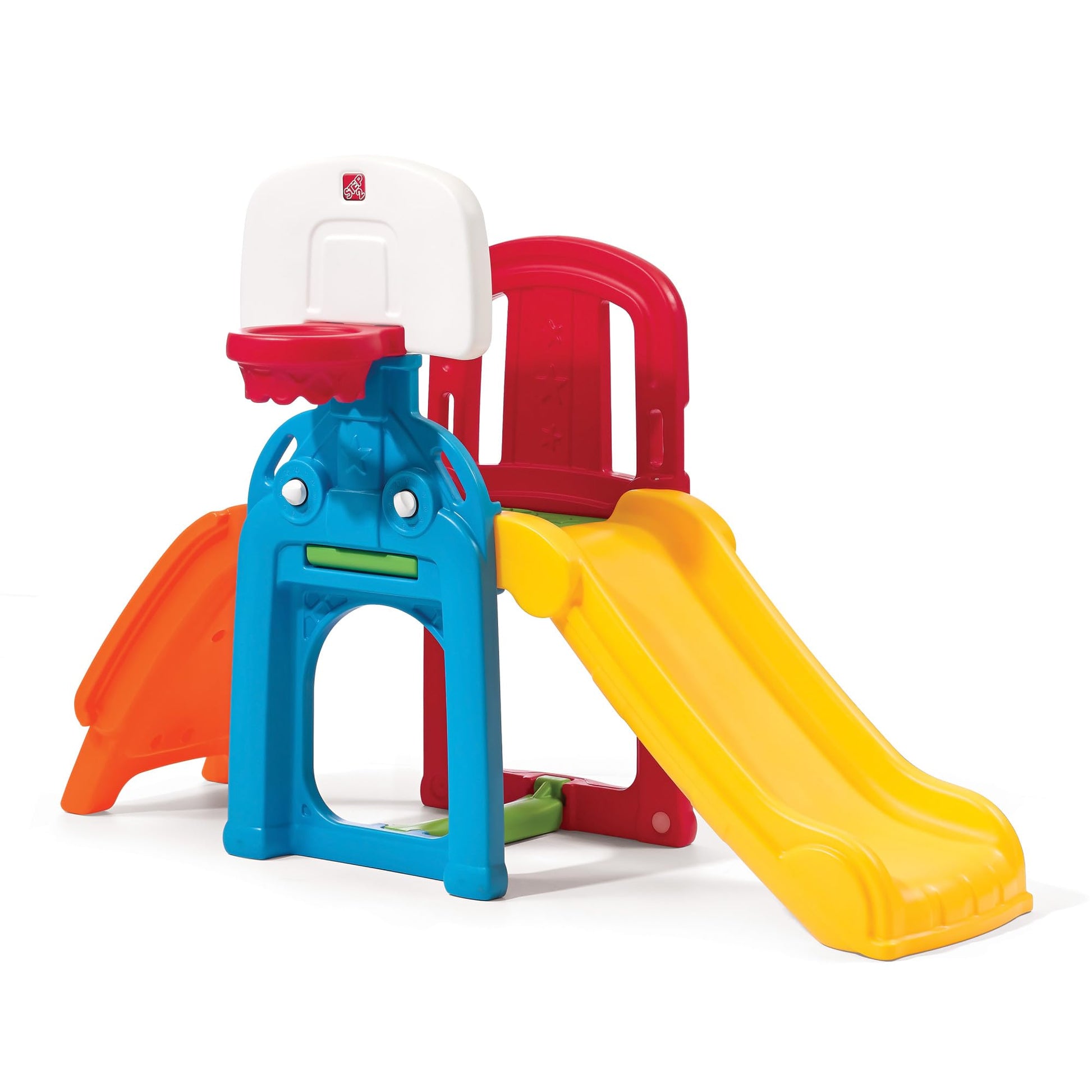 Buy now Step2 Game Time Sports Climber, Kids Indoor/Outdoor Playset, Backyard Playground Set, Slide, Climbing Wall, Basketball Hoop, Outside Jungle Gym, For Toddlers 2-6 Years Old at indiglob india