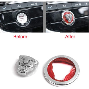 Button Start Center Control Switch Knob Head Decorative Sequin Cap Cover Decal Trim Compatible with XFL XE XEL XJ XJL F-PACE F-Type