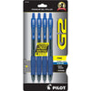 Pilot G2 Premium Gel Roller Pens, Fine Point 0.7 mm, Red Pens, Pack of 4 - Ideal for School, Journaling & Office Writing - Blue