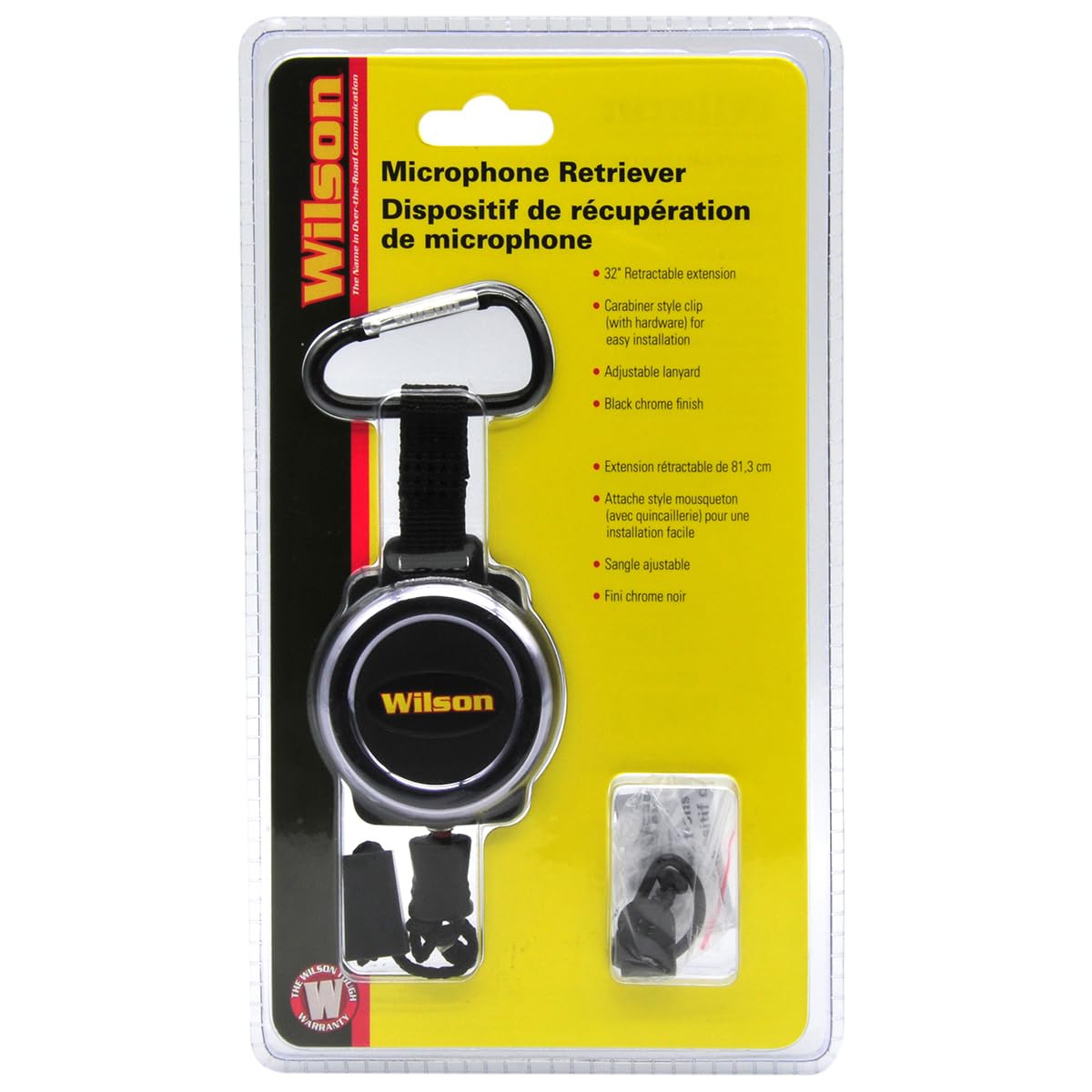 Buy now Wilson CB Microphone Retriever 305MRBC - Adjustable Mic Lanyard and Hardware Mounting Kit - Black Chrome Finish at indiglob india