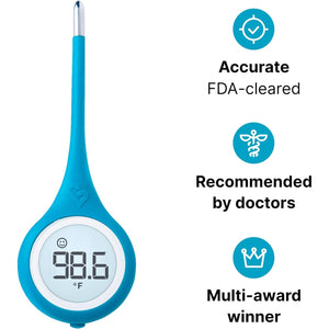 Kinsa Smart,Fever, Digital Medical Baby, Kid and Adult Termometro - Accurate, Fast, FDA Cleared Thermometer for Oral, Armpit or Rectal Temperature Reading - QuickCare