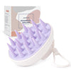 AIMIKE Silicone Bristle Shampoo Brush - Scalp Exfoliator for Hair Washing, Dandruff Removal, Growth Stimulation & Wet/Dry Usage - Leaf - Lavender