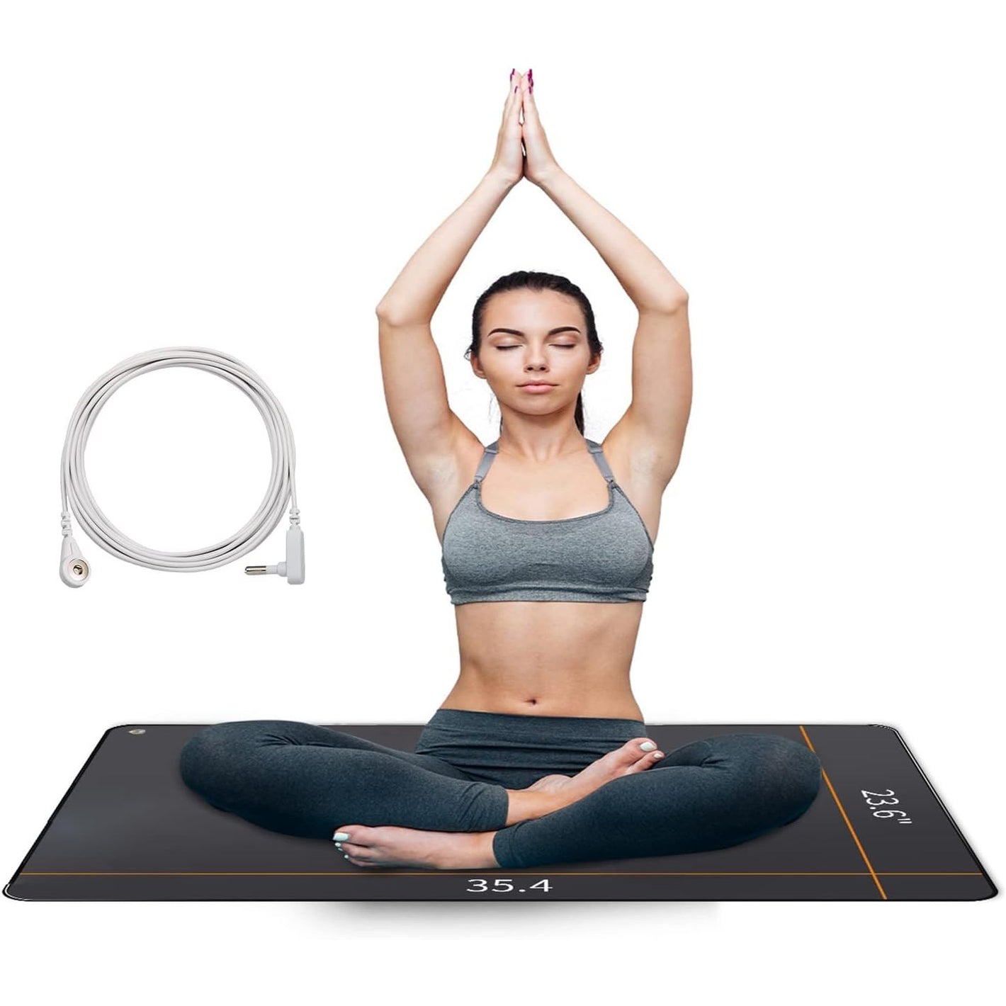 Reconnect to The Earth EMF Recovery Mat, 35.4x23.6 inches, Universal Grounding Sleep & Yoga Mat, Improves Energy, Sleep Assist, Helps with Anxiety - BLACK
