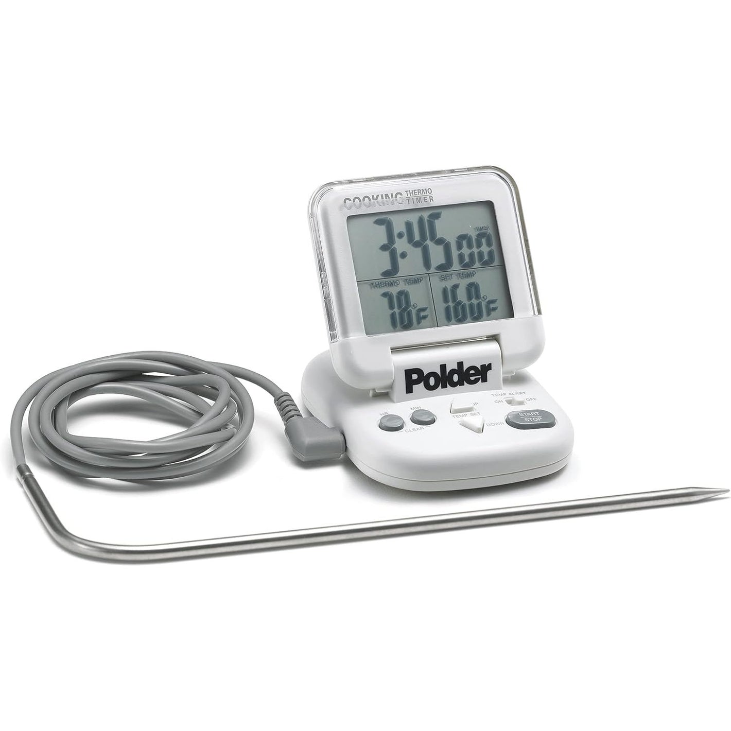 Polder Digital In-Oven Thermometer/Timer, White