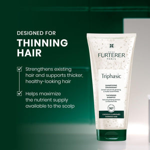 Rene Furterer TRIPHASIC Thickening Shampoo – For Thinning Hair – Improves hair density & strength – Scalp Nutrition – Rosemary Oil - For Men & Women - Color Safe