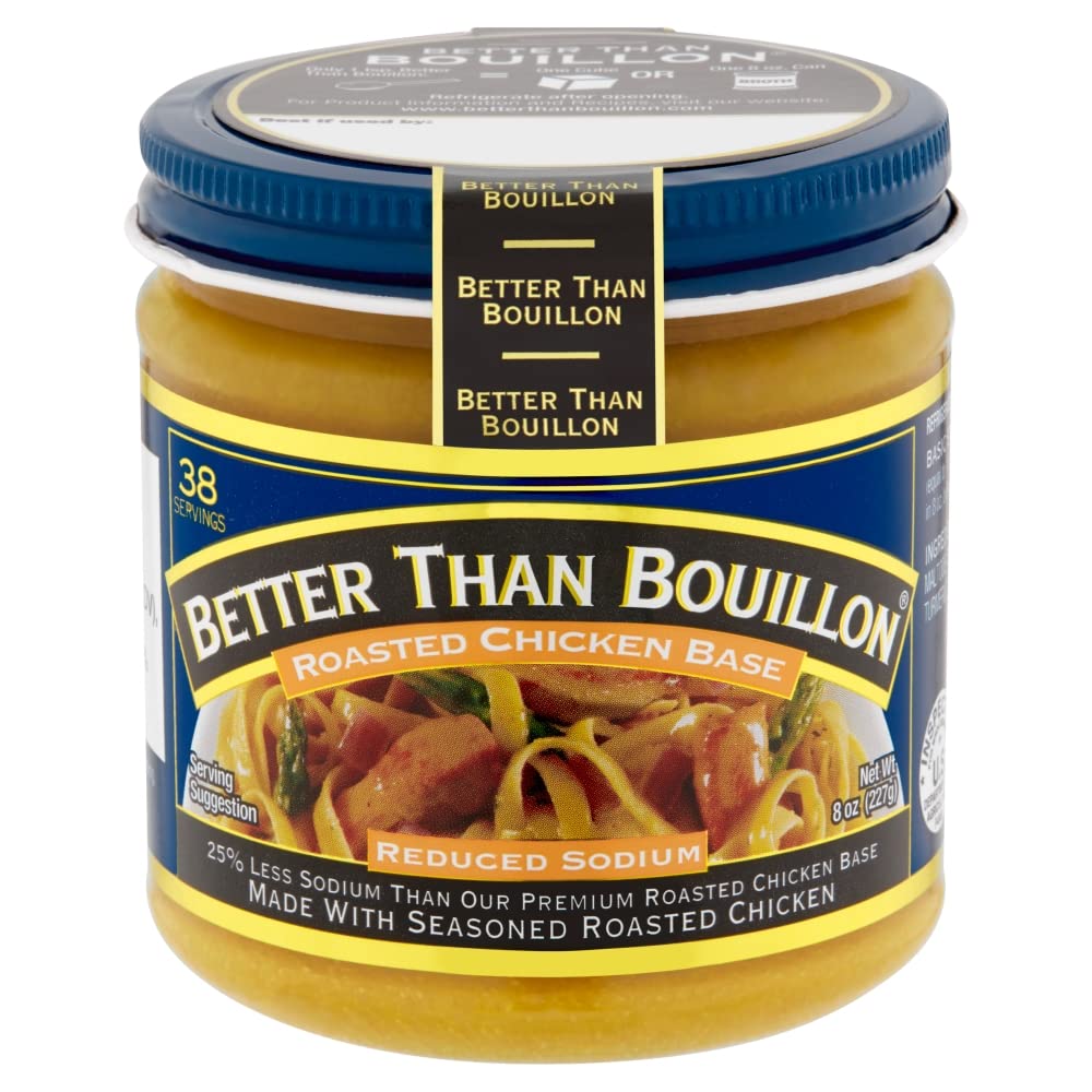 Buy now Better Than Bouillon Reduced Sodium Roasted Chicken Base, Made with Seasoned Roasted Chicken & Less Sodium, 38 Servings Per Jar 8 Ounce (Pack of 2) at indiglob india