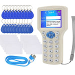Buy now English 10 Frequency RFID NFC Card Copier Reader Writer for IC ID Cards and All 10pcs 125kHz Cards+10pcs ID 125kh Key Fobs+10pcs 13.56mhz UID Key +1USB at indiglob india