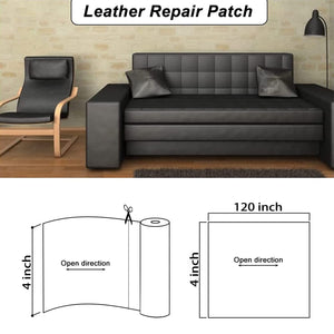 Leather Repair Tape,Dark Brown,4 X 120 Inch Self-Adhesive Leather Repair Patch for Sofas, Car Seats, Couches, Handbags, Furniture, Drivers Seat, Boat Seats, Leather Upholstery Tape