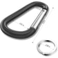 sprookber 3" Aluminum Carabiner D Ring, Caribeener Clips, Spring Snap Hook for Keychain Clip, Set of 10