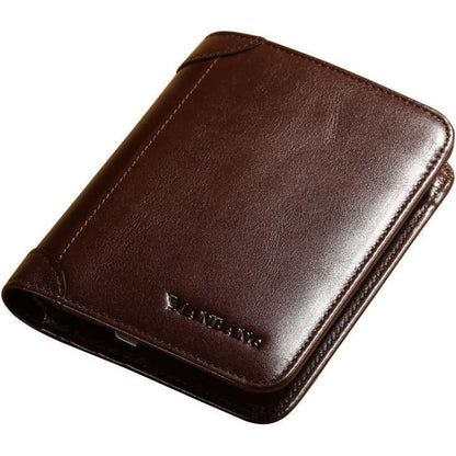 Men's Italian Genuine Cowhide Leather Extra Capacity RFID Bifold Wallet