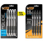 BIC Glide Bold Black Ballpoint Pens, Bold Point (1.6mm), 4-Count Pack, Retractable Ballpoint Pens With Comfortable Full Grip