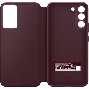 SAMSUNG Galaxy S22+ S-View Flip Cover, Protective Phone Case, Tap Control, Cutting Edge Design, US Version, Burgundy,EF-ZS906CEEGUS