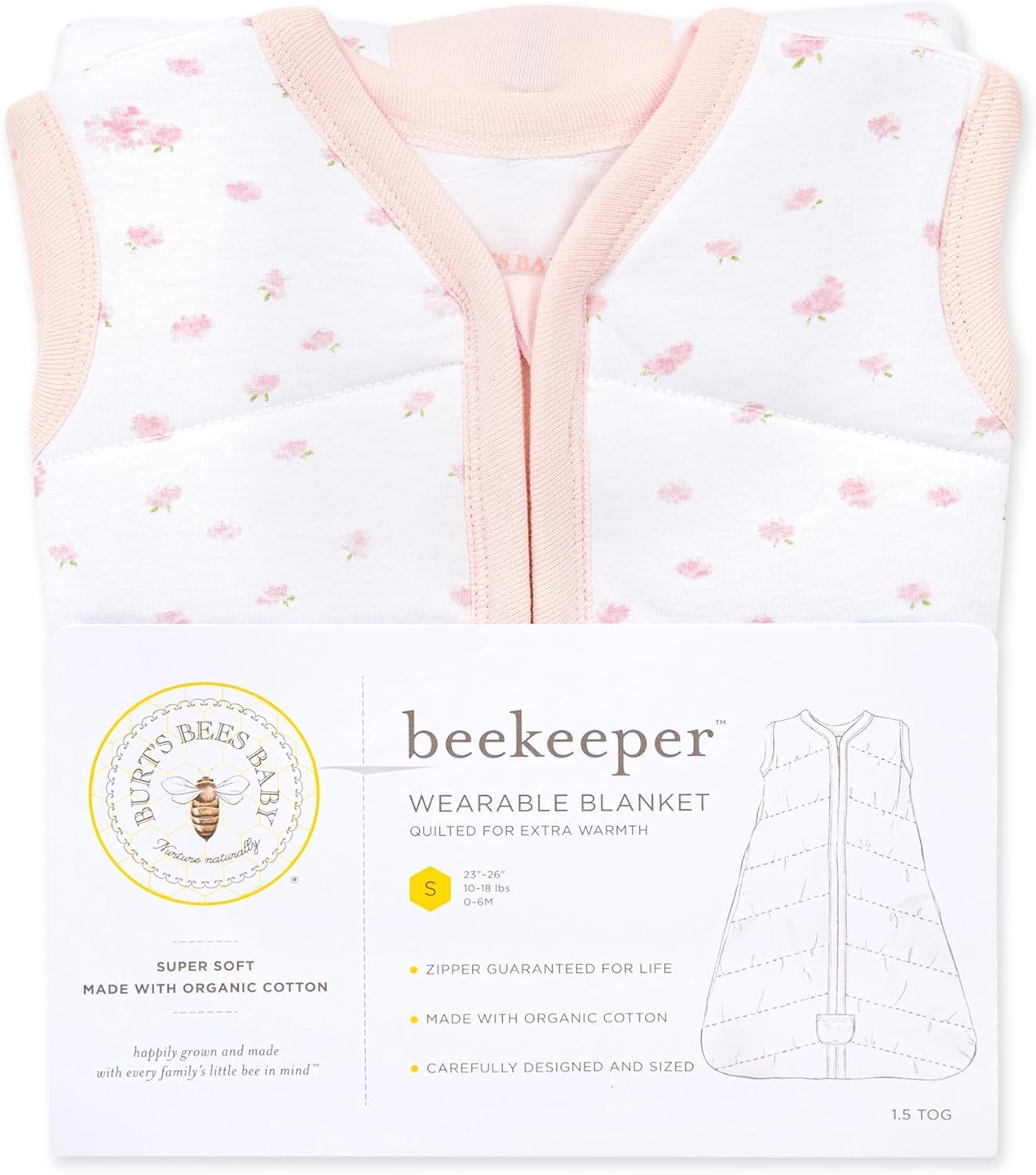 Buy now Burt's Bees Baby unisex-baby Beekeeper Wearable Blanket, 100% Organic Cotton, Swaddle Bag at indiglob india