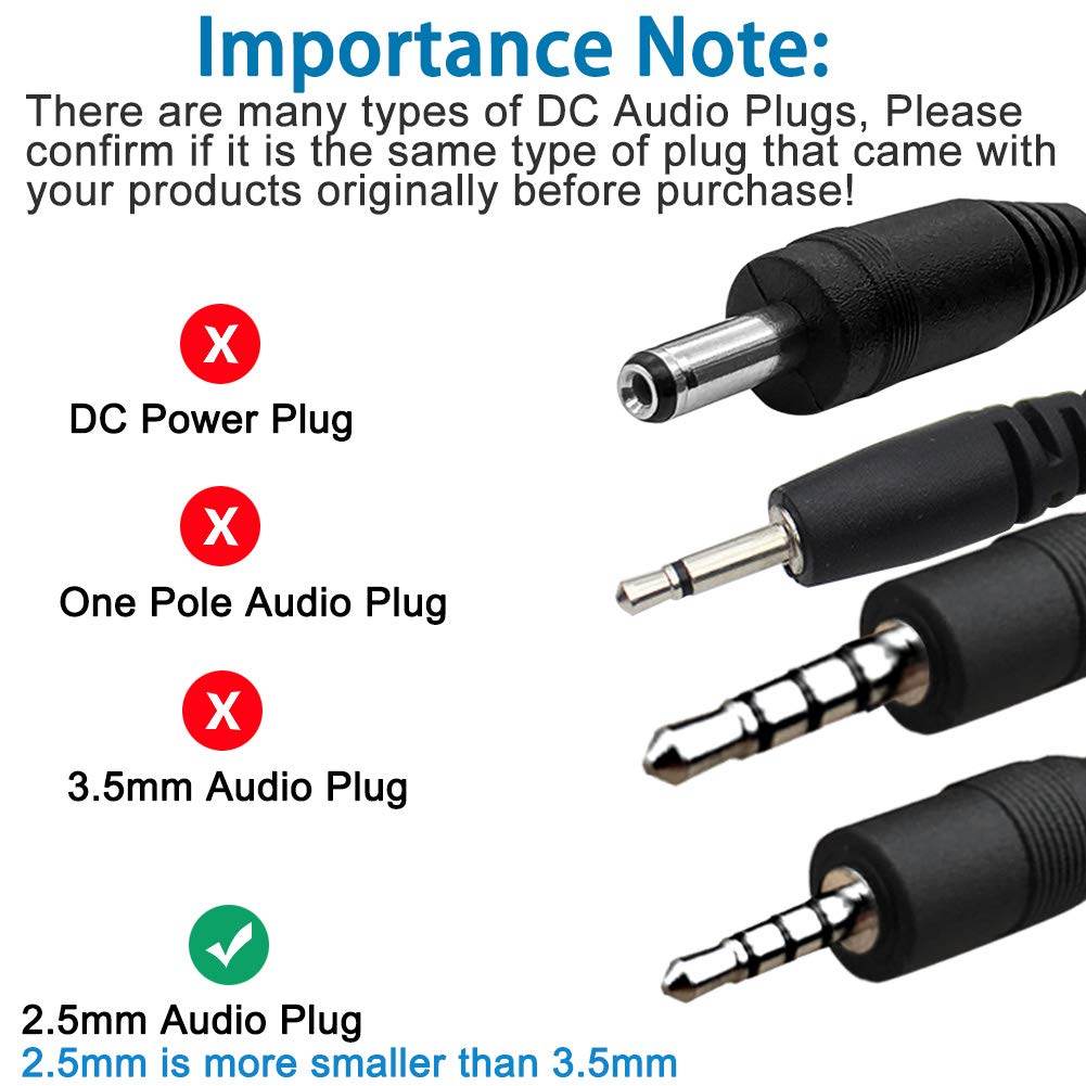 USB to 2.5mm Male AUX Audio Jack Charging Cable for JBL Synchros S300 S300I S300a S400BT J56BT E40BT E30 E40 E50BT S500 S700 Headphones Stereo Power Wire for JBL Charger Cord - My Store