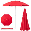 PICNIC TIME 5.5 Ft Portable Beach Umbrella, Lightweight UV Protection Sunshade with Tilt Pole & Carry Bag, Outdoor Canopy Umbrella for Beach, Sand, Pool, Patio, Camping, Travel, or Backyard Shade, (Navy Blue) - Red