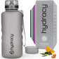 Hydracy Water Bottle with Time Marker -Large BPA Free Water Bottle & No Sweat Sleeve -Leak Proof Gym Bottle with Fruit Infuser Strainer & Times to Drink -Ideal for Fitness Sports & Outdoors