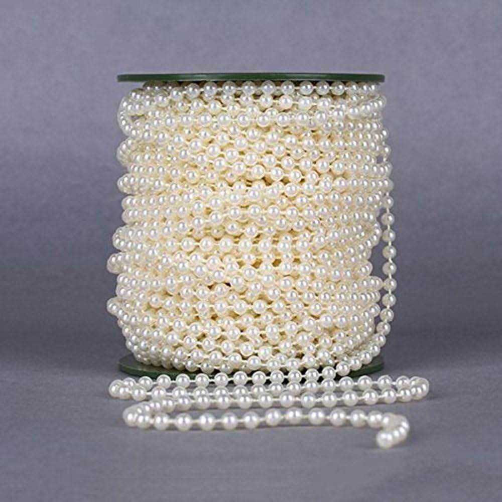 B&S FEEL 5mm Faux Pearl Beads Garland Pearl Bead Roll Strand for Wedding Party Decoration, 99 Feet Roll (Ivory) - My Store
