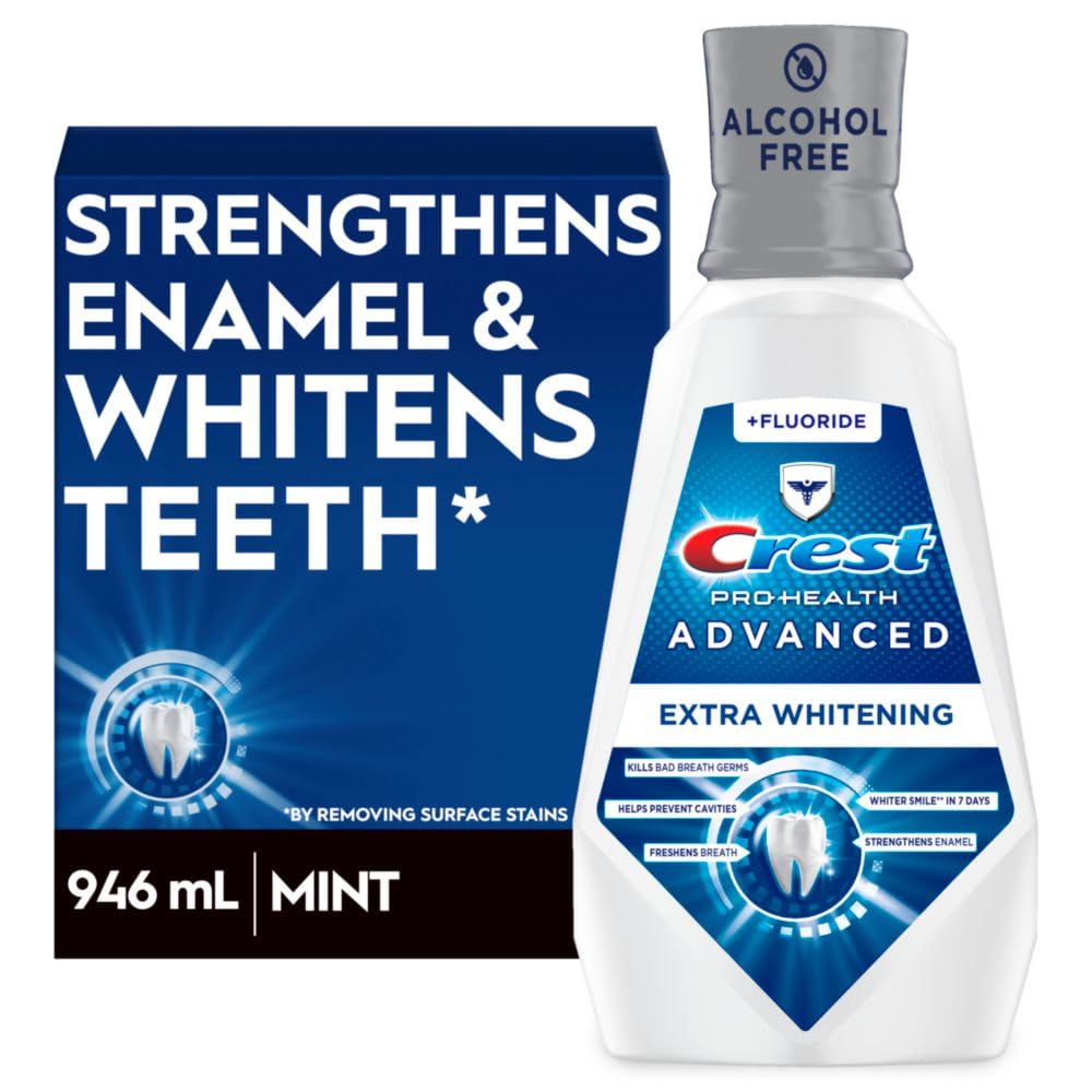 Buy now Crest Pro-Health Advanced Multi-Protection Mouthwash, Alcohol Free Mouthwash, Fresh Mint, 500 mL (16.9 Fl Oz), Pack of 4, Crest Mouthwash, Flouride Mouthwash 31.9 Fl Oz (Pack of 1) at indiglob india