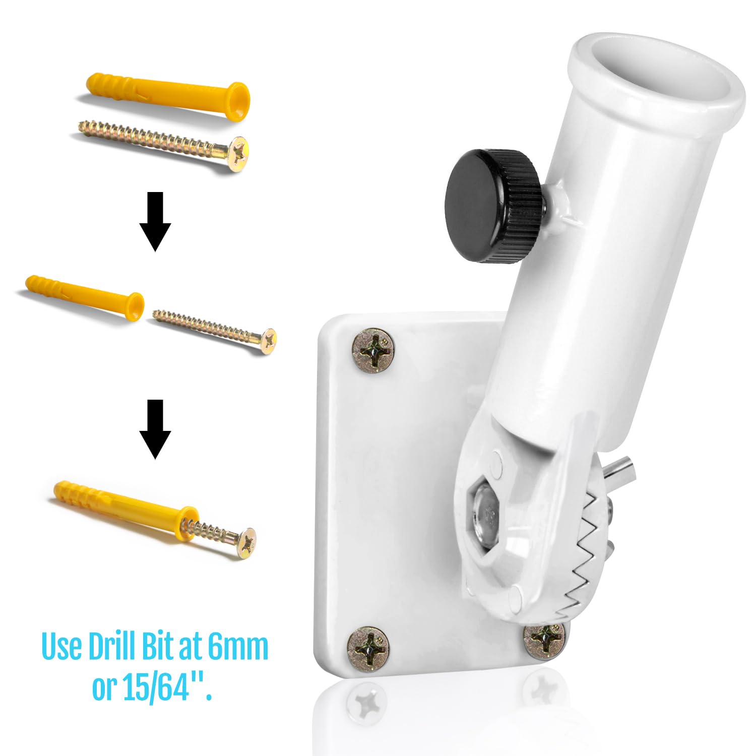 Buy now Anley Multi-Position Flag Pole Mounting Bracket with Hardwares - Made of Aluminum - Strong and Rust Free - 1" Diameter (White) at indiglob india