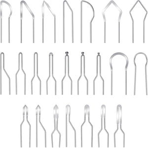 Outus 23 Pieces Wood Burning Tips Pyrography Tips Nibs Kit Wire Pen Nibs Replacement Tools for High Impedance Adjustable Pyrography Machine Accessory Tool Wood Leather Making