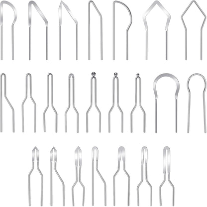 Outus 23 Pieces Wood Burning Tips Pyrography Tips Nibs Kit Wire Pen Nibs Replacement Tools for High Impedance Adjustable Pyrography Machine Accessory Tool Wood Leather Making