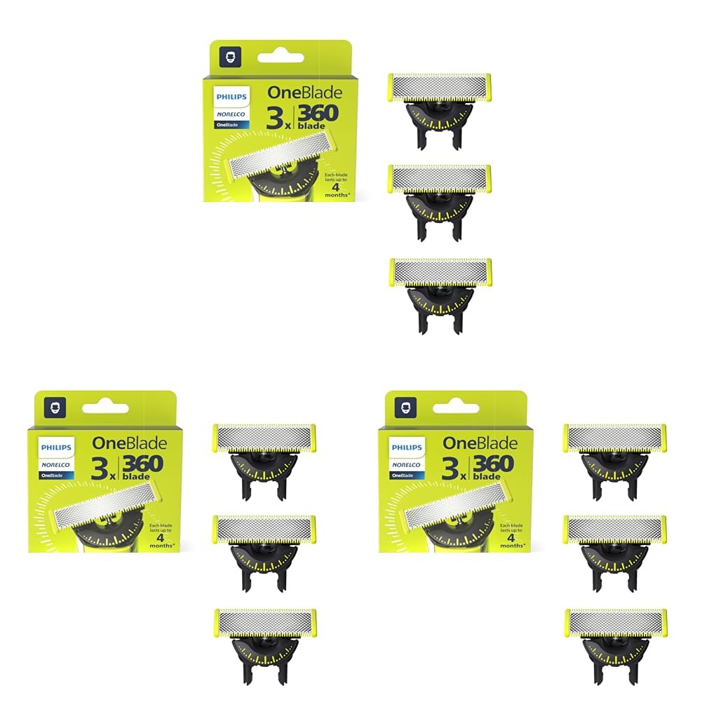 Buy now Philips Norelco OneBlade 360 Blades, Genuine Replacement Blades for OneBlade Electric Shaver and Trimmer, 4 Pack, QP440/80 3 Count (Pack of 3) OneBlade 360 at indiglob india