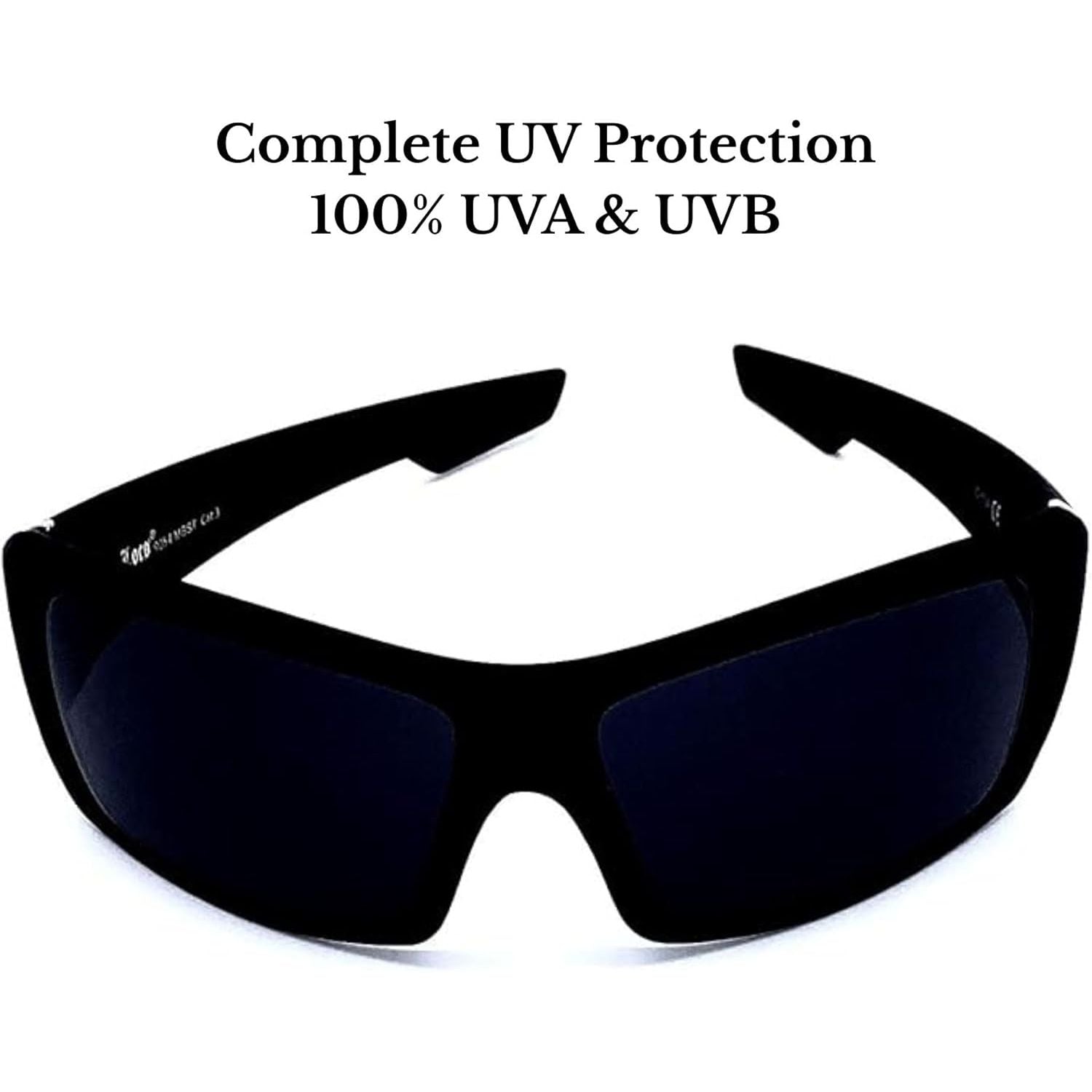 Buy now Locs Men's Rectangular Hardcore Wrap 63mm Sunglasses (Matte Black Rubberized Finished) at indiglob india