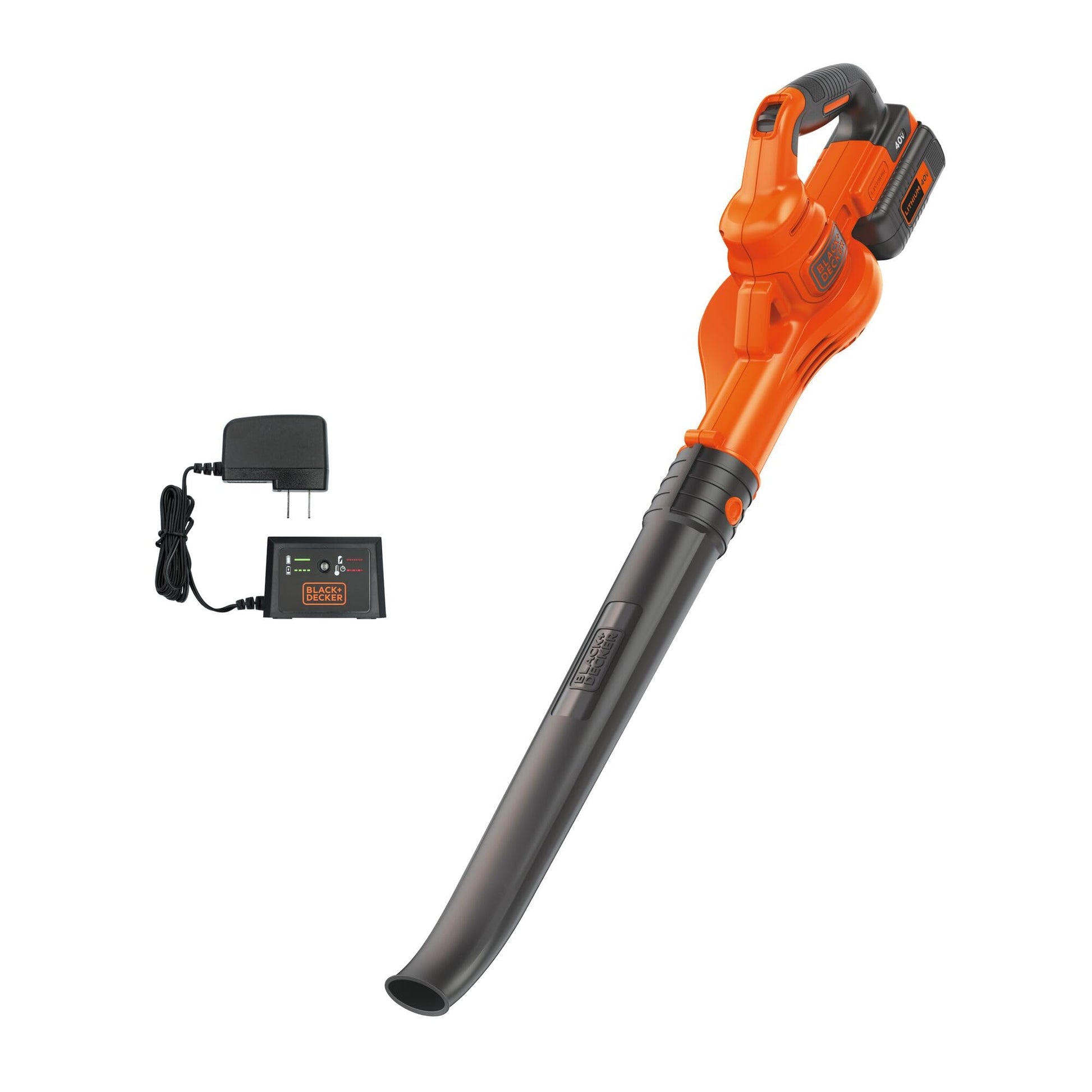 Buy now BLACK+DECKER Cordless Leaf Blower, 40V MAX , Leaf Blower Cordless with Battery and Charger, 125 MPH Air Speed, Lightweight Handheld Yard Sweeper (LSW40C) at indiglob india