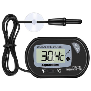 Digital Aquarium Thermometer, Fish Tank Thermometer, Water Thermometer with Large LCD Display, Reptile Thermometer for Fish Tank Water Terrarium