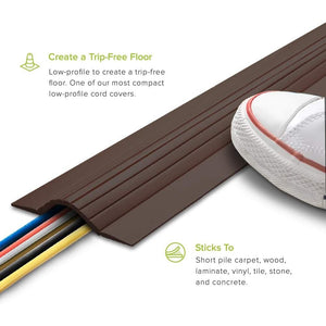 UT Wire 10FT Cable Blanket High Capacity Low Profile Cord Cover and Wire Protector - Brown