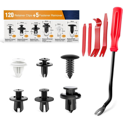 GOOACC Universal Plastic Fender Clips,200 Pcs Push Bumper Fastener Rivet Clips with 6 Size Auto Body Retainer Clips Bumpers,Car Fender Replacement for GM, Ford & Ch