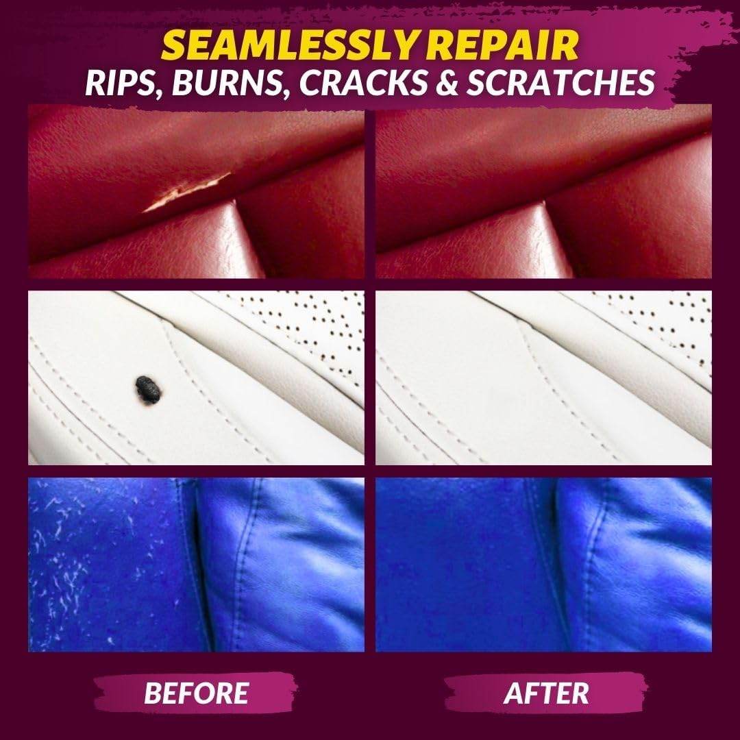 COCONIX Leather & Vinyl Repair Kit | Fix Tears, Holes, Scratches, and Peeling on Leather and Vinyl Furniture, Car Seats, and Jackets | Easy Application with Customizable Colors - My Store