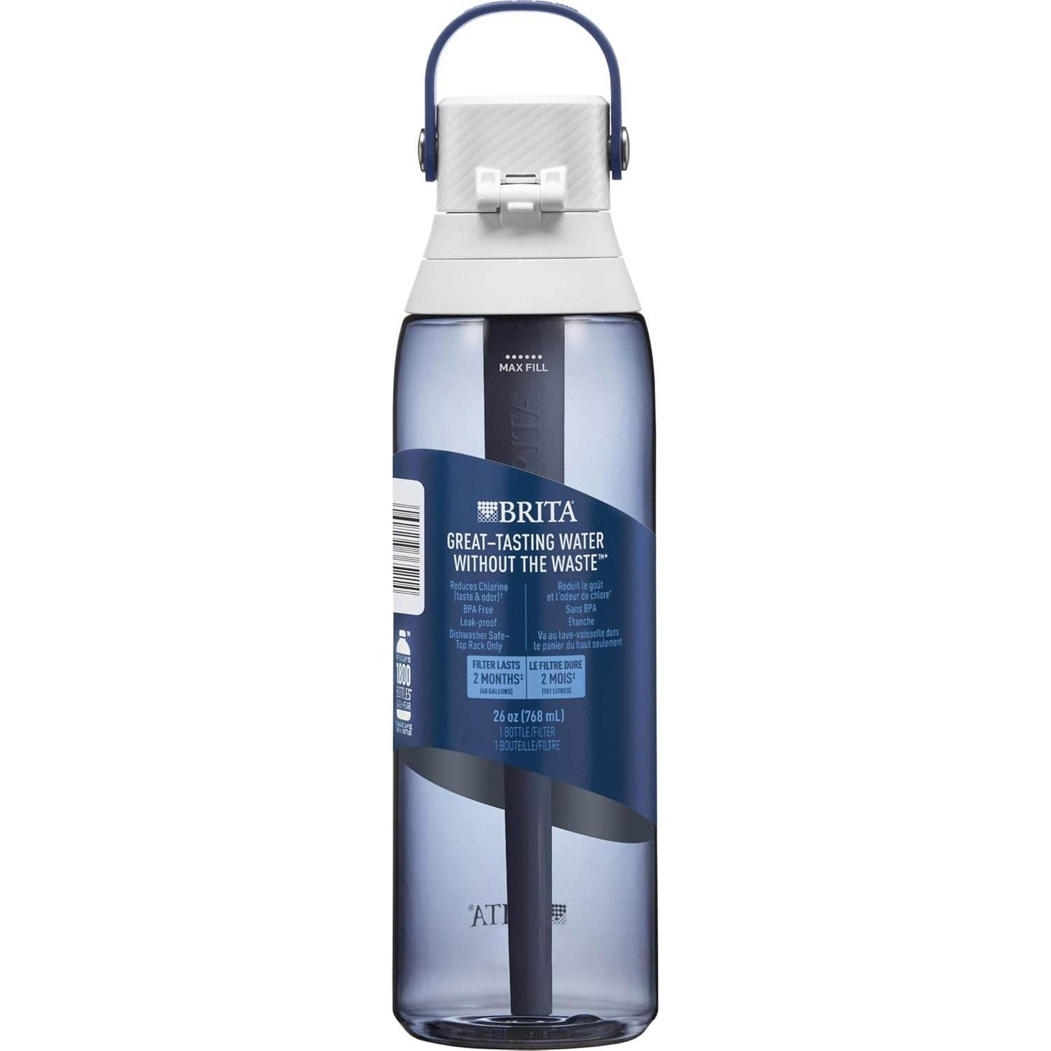 Brita Hard-Sided Plastic Premium Filtering Water Bottle, BPA-Free, Reusable, Replaces 300 Plastic Water Bottles, Filter Lasts 2 Months or 40 Gallons, Includes 1 Filter, Night Sky - 26 oz. - My Store