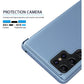 CCSamll Mirror Case for Samsung Galaxy S23 Ultra (NOT S23), Ultra Thin Flip Phone Case for Women Girly Cover for Samsung S23 Ultra 5G QH Blue
