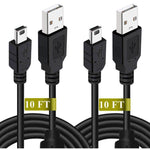 2 Pack 10ft PS3 Controller Charger Cable - Fast Mini USB Data Charging Cord for PS Move PlayStation 3 Wireless Controller, TI84 Plus CE, Digital Camera - My Store