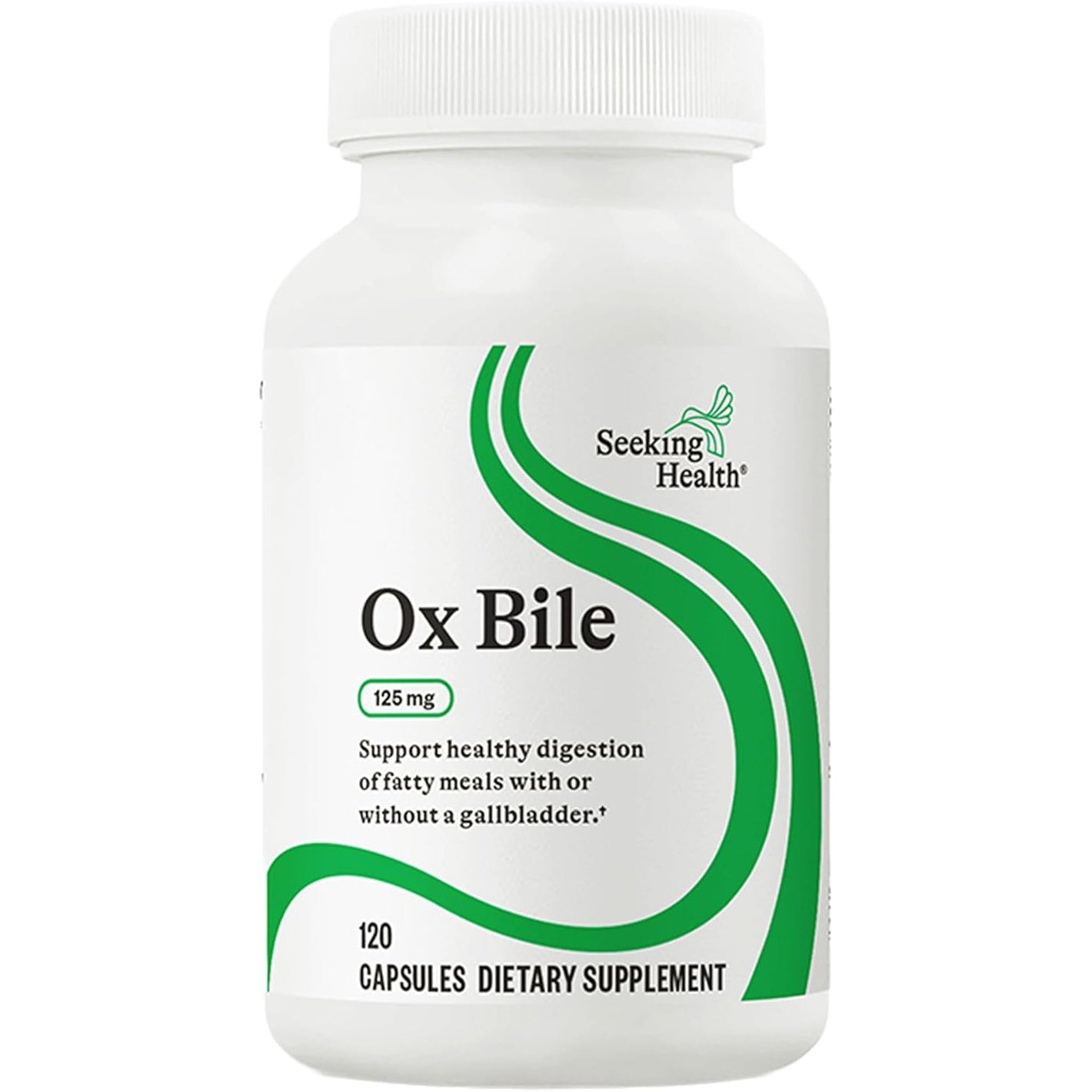 Seeking Health Ox Bile, 125 mg Digestive Enzyme Supplement, Gallbladder Support, Histamine Intolerance Support, Capsules (120 Capsules)