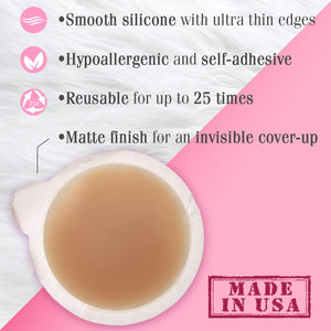 Buy now Hollywood Fashion Secrets Silicone Coverups, Hypoallergenic, Reusable, Washable, Gentle on Skin, Ultra Thin, Self Adhesive, Dark Shade, 1 Pack at indiglob india