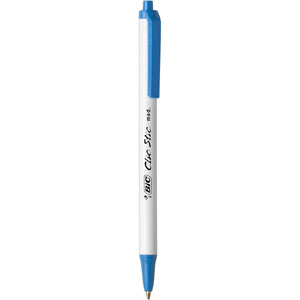 BIC Clic Stic Blue Retractable Ballpoint Pens, Medium Point (1.0mm), 12-Count Pack, Round Barrel Design for Comfortable Writing