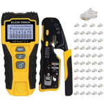 Buy now Klein Tools 80072 RJ45 Cable Tester Kit with LAN Scout Jr. 2, Coax Crimper / Stripper / Cutter Tool and 50-Pack Pass-Thru Modular Data Plugs at indiglob india