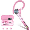 HEIBAS Bluetooth Headset, Wireless Bluetooth Earpiece with 500mAh Charging Case 72 Hours Talking Time Built-in Microphone for iOS Android Cell Phone, V5.1 Hand-Free Headphones for Trucker, Office - Pink