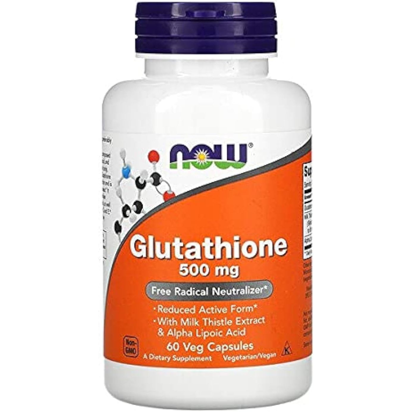 NOW Foods - Glutathione Cellular Antioxidant 500 mg. - 60 Vegetarian Capsules