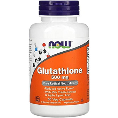 NOW Foods - Glutathione Cellular Antioxidant 500 mg. - 60 Vegetarian Capsules