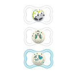 Buy now MAM Air Pacifier for Babies 6-16 Months, Extra Air Flow for Sensitive Skin, Glows in The Dark, Developed with Medical Experts, BPA-Free Skin Soft Silicone, 2 Count, with Sterilizer Case Cotton Sky 3 Count (Pack of 1) at indiglob india