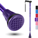 Buy now REHAND Walking Cane - Foldable, Adjustable, Collapsible Walking Canes for Men & Women, Heavy Duty All Terrain Tip, with Travel Bag | Walking Sticks for Seniors & Adults Romance Purple at indiglob india