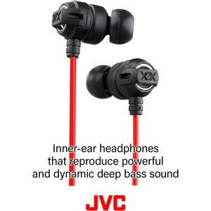 JVC HAFX1X Headphone Xtreme-Xplosivs, Black, Red